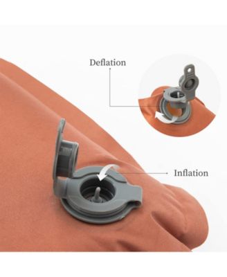 Inflatable Camping Pillow - Portable 3D Comfortable Silent Sponge Pillow - Perfect for Camping and Travel (Khaki)