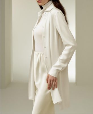 Women's Classic Longline Silk Shirt