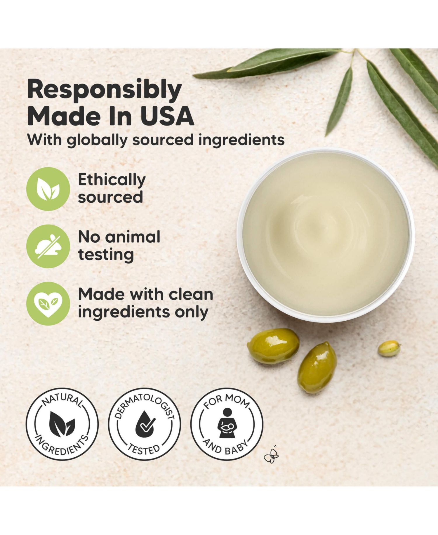 Organic Nipple Butter, Natural Nipple Cream Safe for Breastfeeding Moms, 2oz
