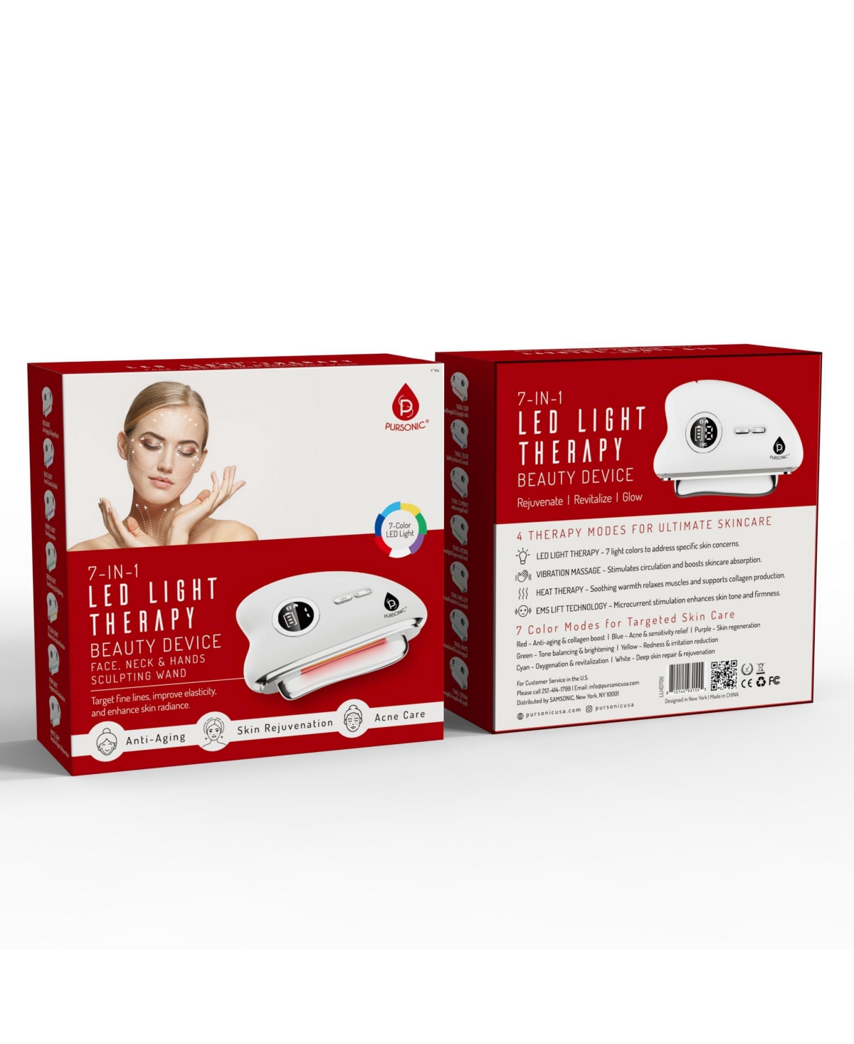 Pursonic 7-in-1 Led Light Therapy Beauty Wand