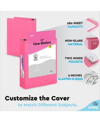 3-Ring Binder with Clear View Cover and 2 Inside Pockets – Heavy Duty Durable Binder for School Supplies, Office Organization, or Home Use – Colored Binder for Documents, Notes, Reports, and More