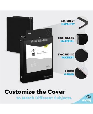 3-Ring Binder with Clear View Cover and 2 Inside Pockets – Heavy Duty Durable Binder for School Supplies, Office Organization, or Home Use – Colored Binder for Documents, Notes, Reports, and More