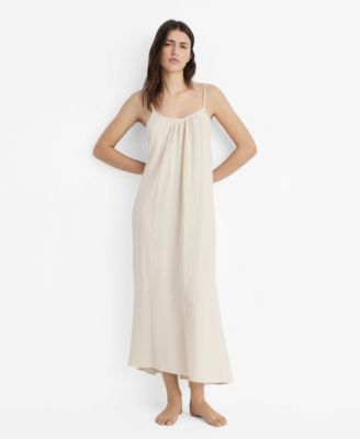 MANGO - Women's Plain Cotton Nightgown