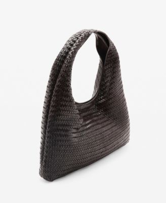 MANGO - Women's Braided Leather Shoulder Bag