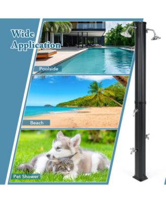 9.3 Gallon Solar Heated Outdoor Shower with Dual Shower Heads