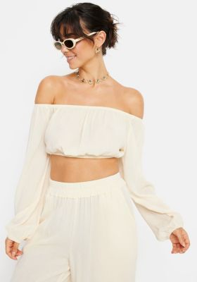 Women's Cropped Off The Shoulder Top