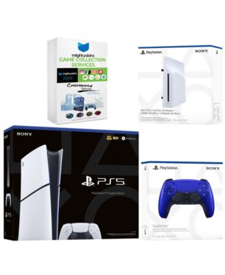 PlayStation 5 Slim Digital Bundle with Disc Drive, Extra Controller and MightySkins Game Collection Code