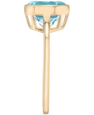 Sky Blue Topaz Bezel Circle Solitaire Statement Ring (3-3/4 ct. t.w.) in 14k Gold