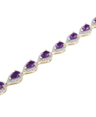 Amethyst (4 ct. t.w.) & Diamond (1/2 ct. t.w.) Bracelet in 14k Yellow Gold