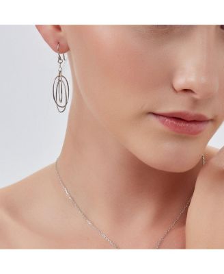 Nested Loop 3D Drop Earring in Sterling Silver