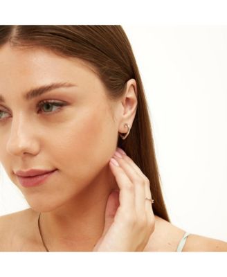 Sterling Silver Heart Hoop Earrings