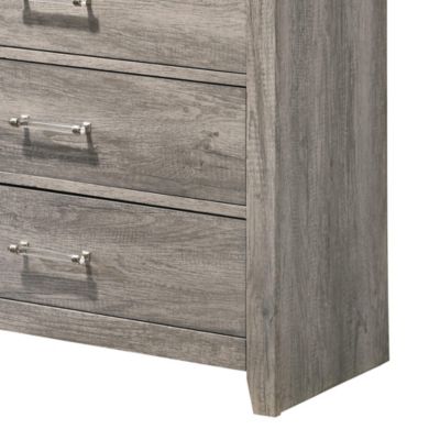 Harmony 5 Wood Drawer Chest Dresser for Bedroom - Tall & Modern Storage Organizer, Light Oak Gray