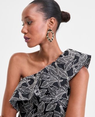  Women's Embroidered One-Shoulder Top, Exclusively at Macy's
