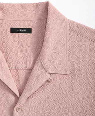 Men's Short Sleeve Puckered Button-Front Camp Shirt, Exclusively at Macy's