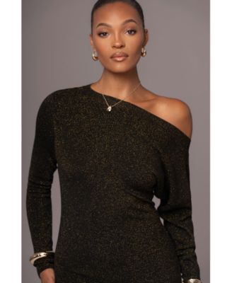 Women's Night Shimmers Asymmetrical Maxi Dress