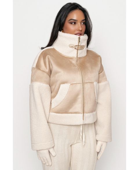 Женские куртки JLUXLABEL Women's Suede And Sherpa Jacket