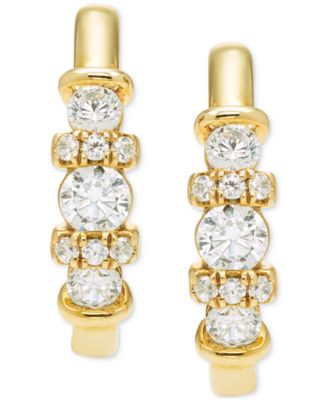 Macy's - Diamond Hoop Earrings (1/2 ct. t.w.) in 10k Yellow Gold