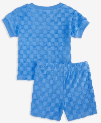 Baby Boys Checkered Terry T-Shirt & Shorts, Exclusively at Macy's