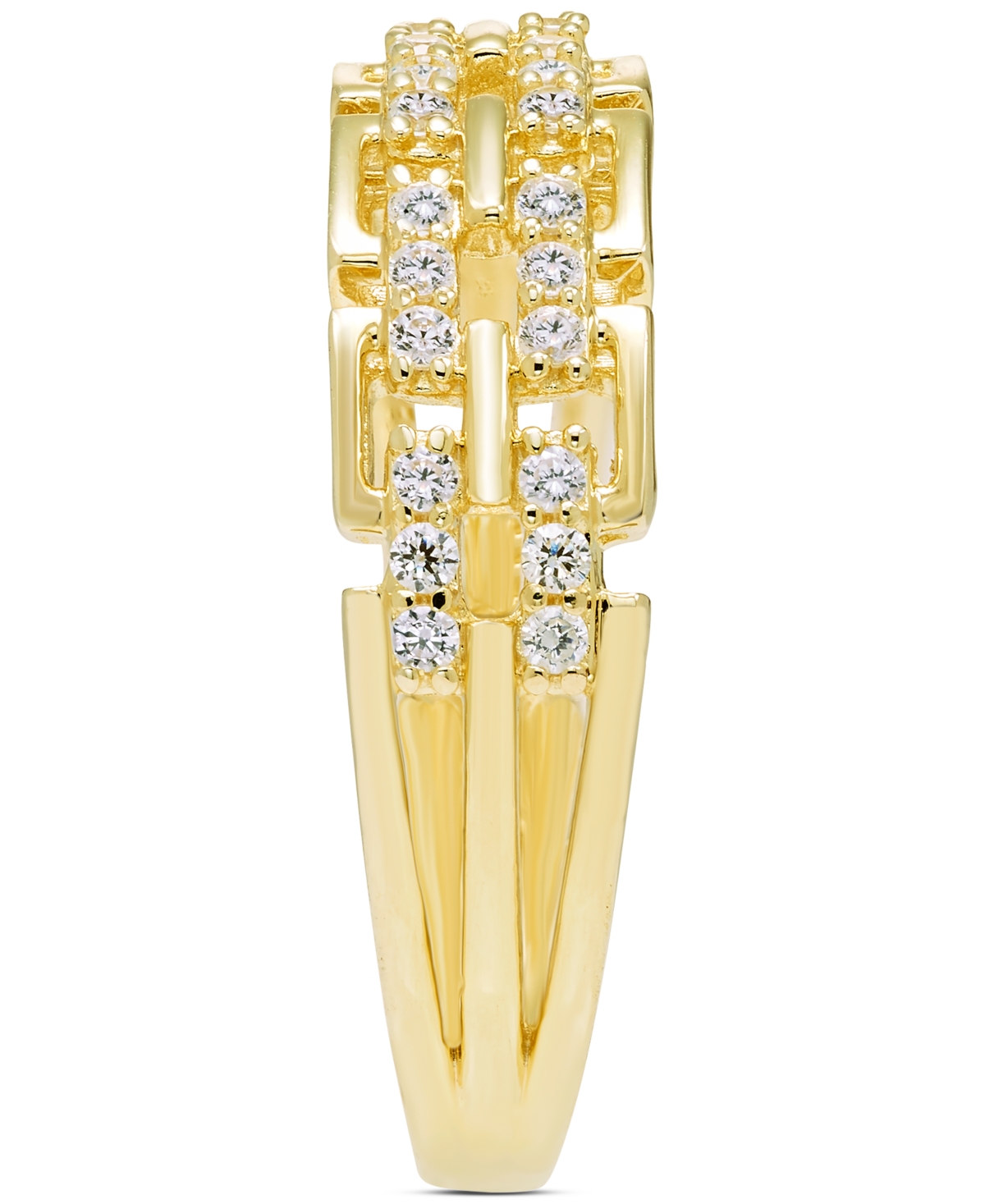 Macy's Diamond Link Ring (1/4 Ct. T.w) In 10k Yellow Gold In Gold