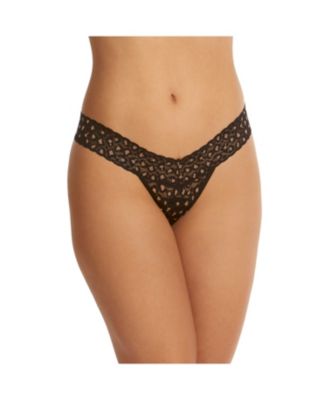 Women's Cross-dyed Leopard Low Rise Thong Panty 3 pack
