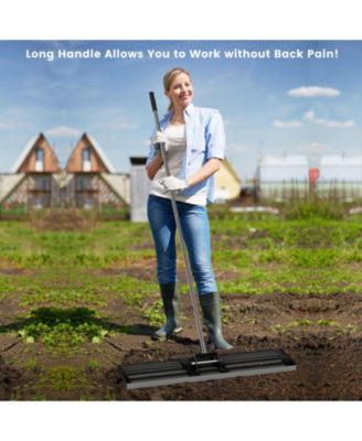 36 x 10 Inch Lawn Leveling Rake with Ergonomic Handle