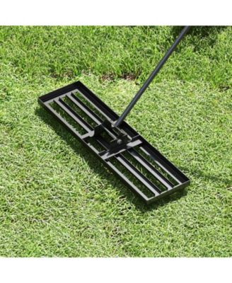 36 x 10 Inch Lawn Leveling Rake with Ergonomic Handle