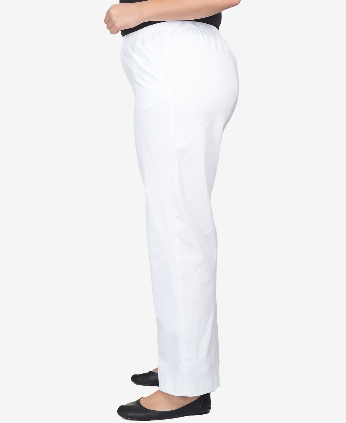 Alfred Dunner Plus Size Mid-rise Casual Pants In White