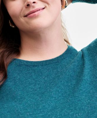 Plus Size 100% Cashmere Crewneck Sweater
