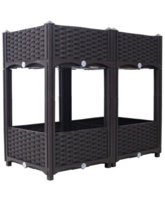 Planter Raised Beds - Elevated Planter Garden Box with Drainage Plug Raised Garden Beds for Vegetable/Flower ,31.5"x15.7"x27.7