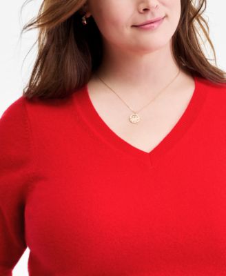 Plus Size 100% Cashmere V-Neck Sweater, Macy's Exclusive