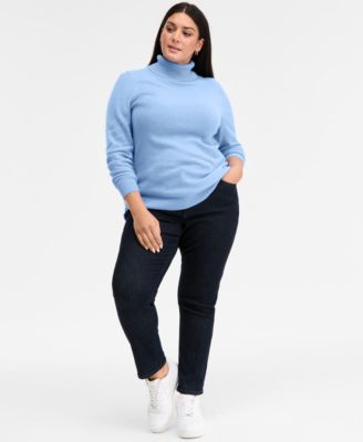 Plus Size 100% Cashmere Turtleneck Sweater, Macy's Exclusive