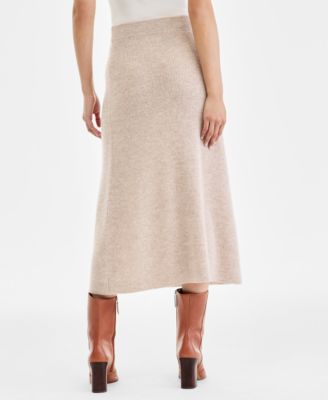 Women's 100% Cashmere A-Line Shaker Midi Skirt, Macy's Exclusive