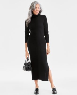 Charter Club - Women's 100% Cashmere Turtleneck Midi Sweater Dress