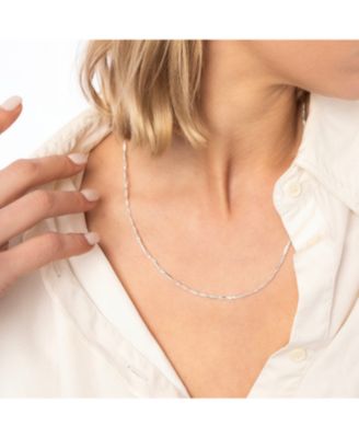 Twisted Beads Sterling Silver Chain Necklace