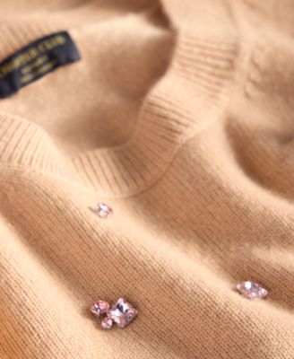 Women's 100% Cashmere Embellished Chunky Crewneck Sweaters, Macy's Exclusive
