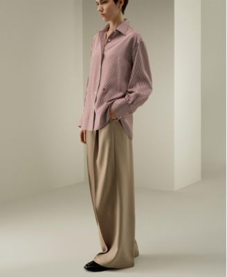 Women's Ancora Red Oversized Striped Shirt