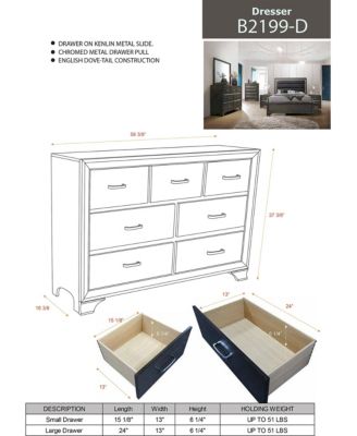 Oceana Gray Wood 7-Drawer Dresser with Mirror