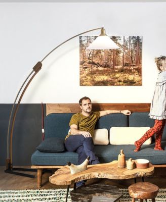 80" Wood Melmar Lucite Arc Floor Lamp