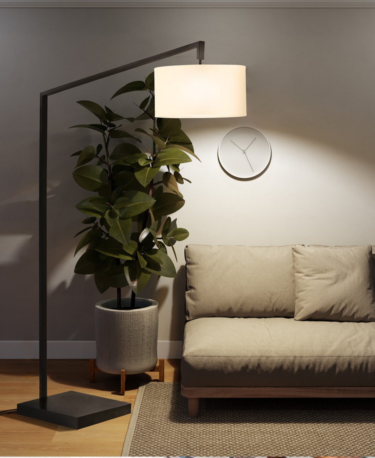 Nova of California 75" Metal Stretch Chairside Arc Floor Lamp