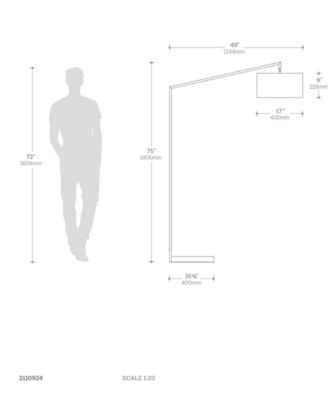 75" Metal Stretch Chairside Arc Floor Lamp