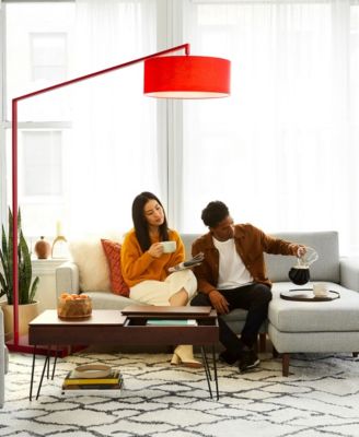 87" Metal Stretch Chairside Arc Floor Lamp