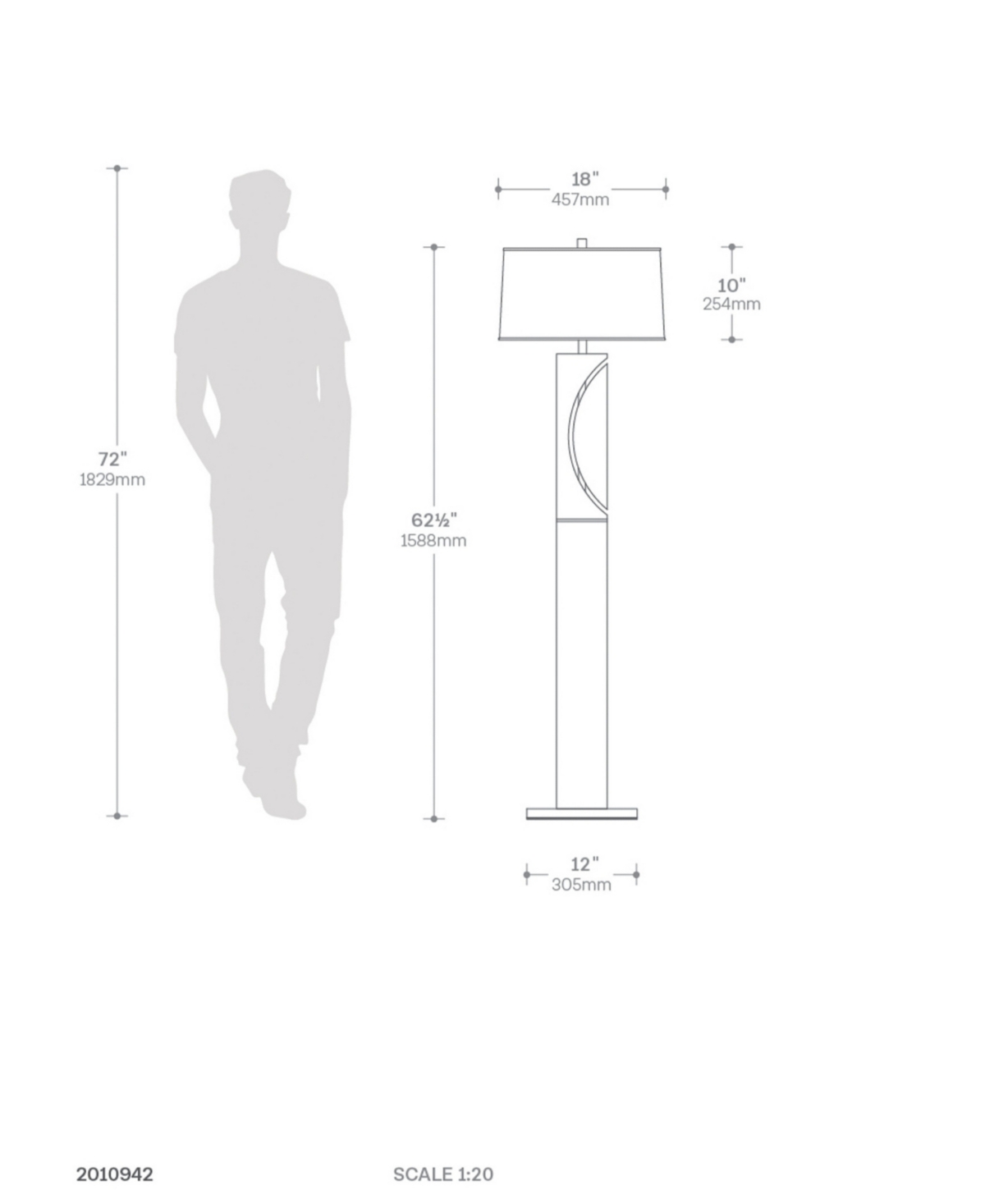Nova Of California 63" Metal Half Moon Floor Lamp In Black