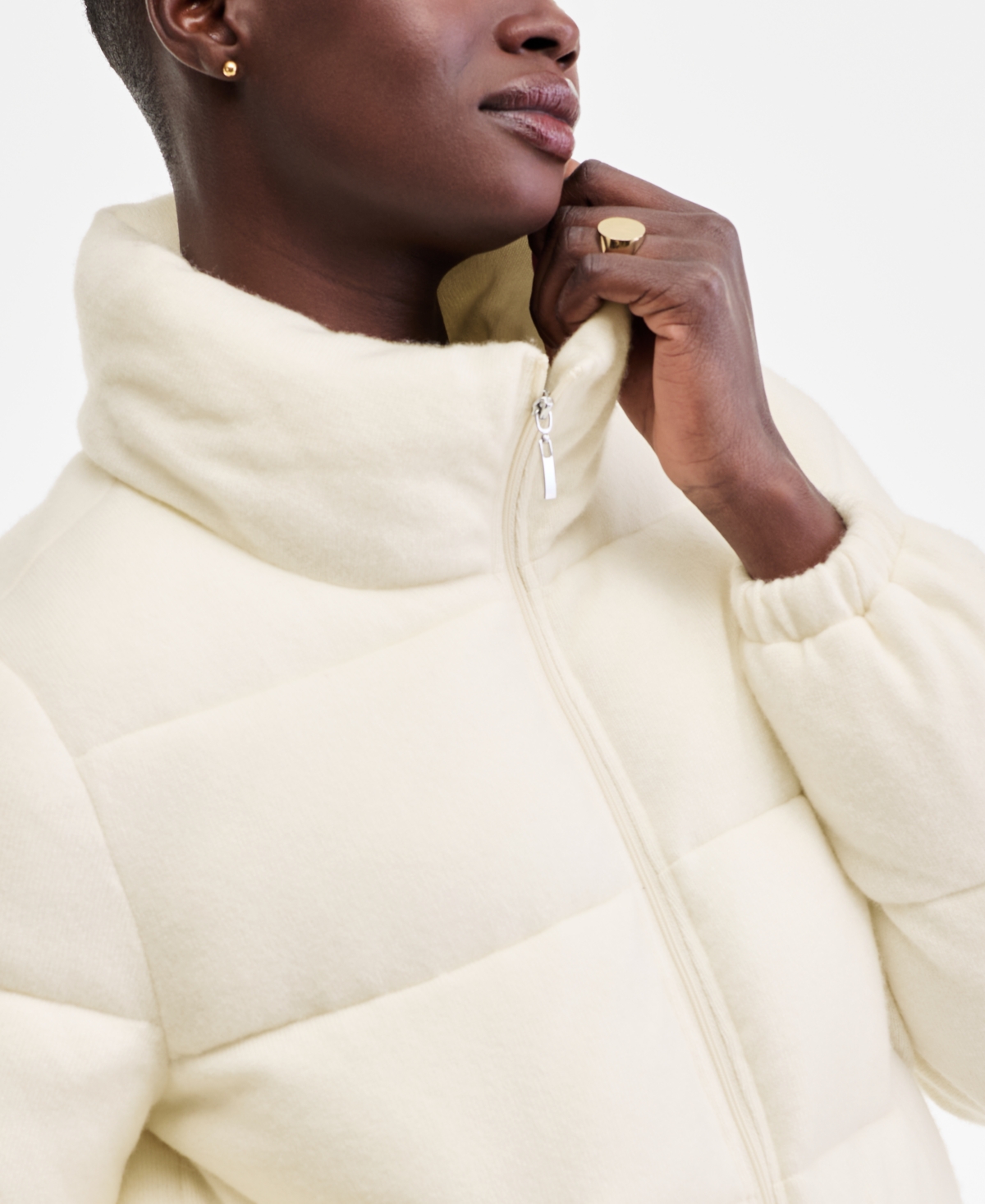 Charter Club Women's Cashmere Puffer Jacket, Macy's Exclusive In White