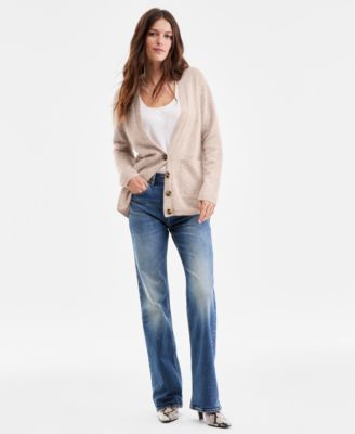 Women's Brushed 100% Cashmere Boyfriend Cardigan, Macy's Exclusive