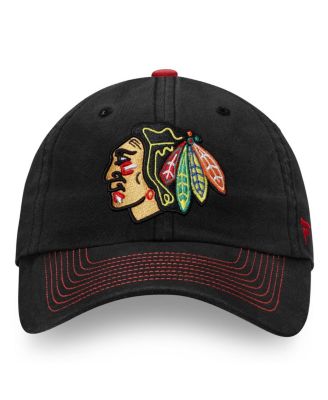 Men's Black Chicago Blackhawks Iconic II Fundamental Adjustable Hat