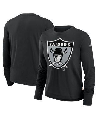 Nike - Women's Black Las Vegas Raiders Large Logo Cropped Long Sleeve Fashion T-Shirt
