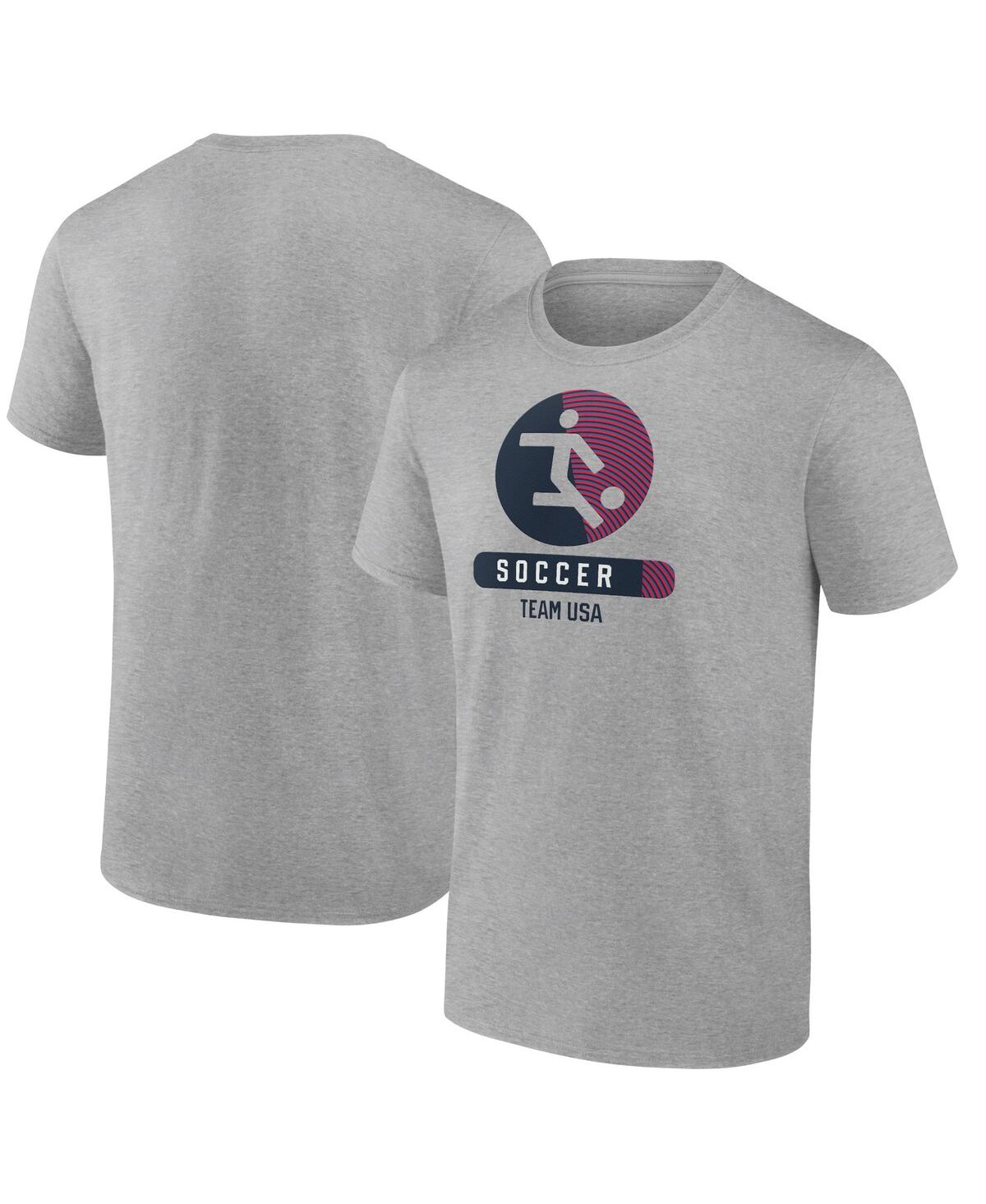 Men's Heather Gray Us Soccer Radiating Victory T-Shirt - Heather Gray