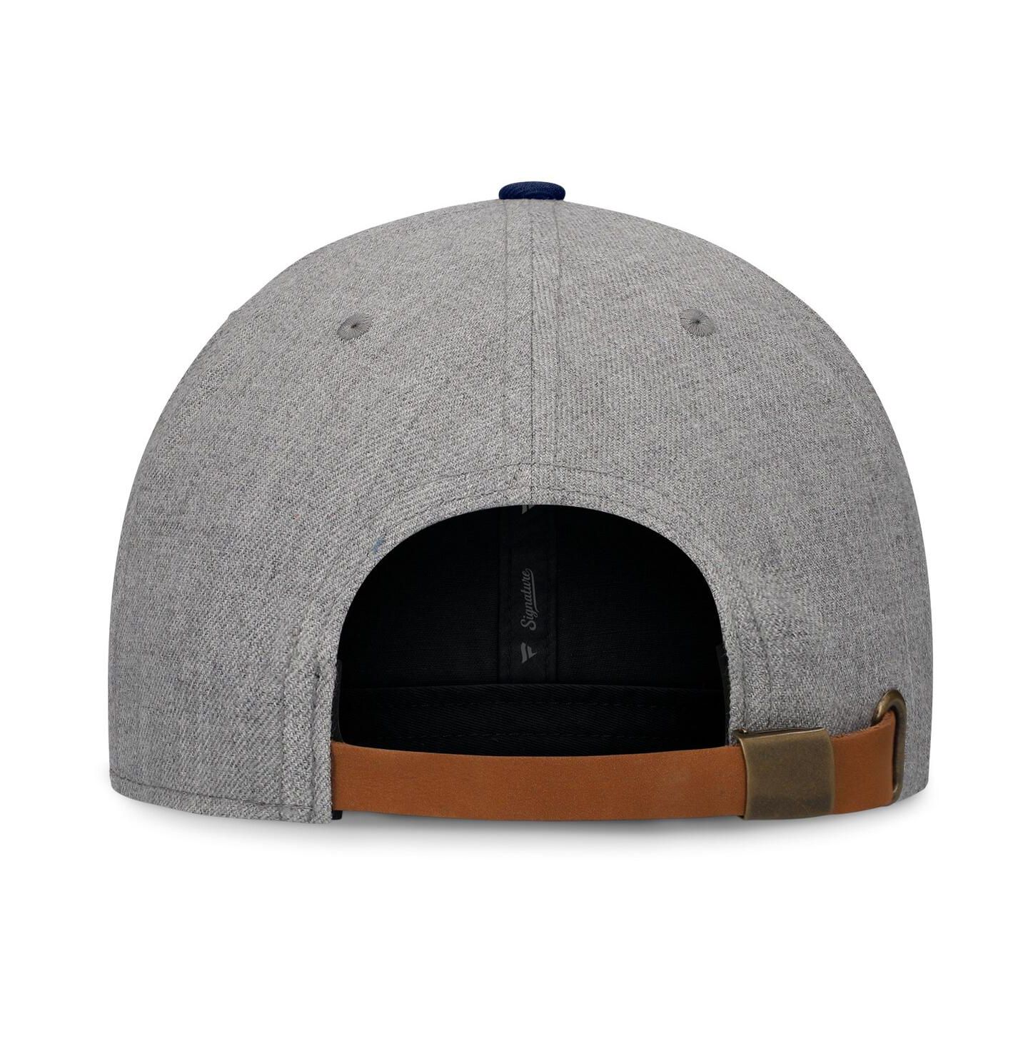 Мужской головной убор Fanatics Heather Gray Washington Capitals Elements Flat Brim Leather Strap back Hat — фото 4