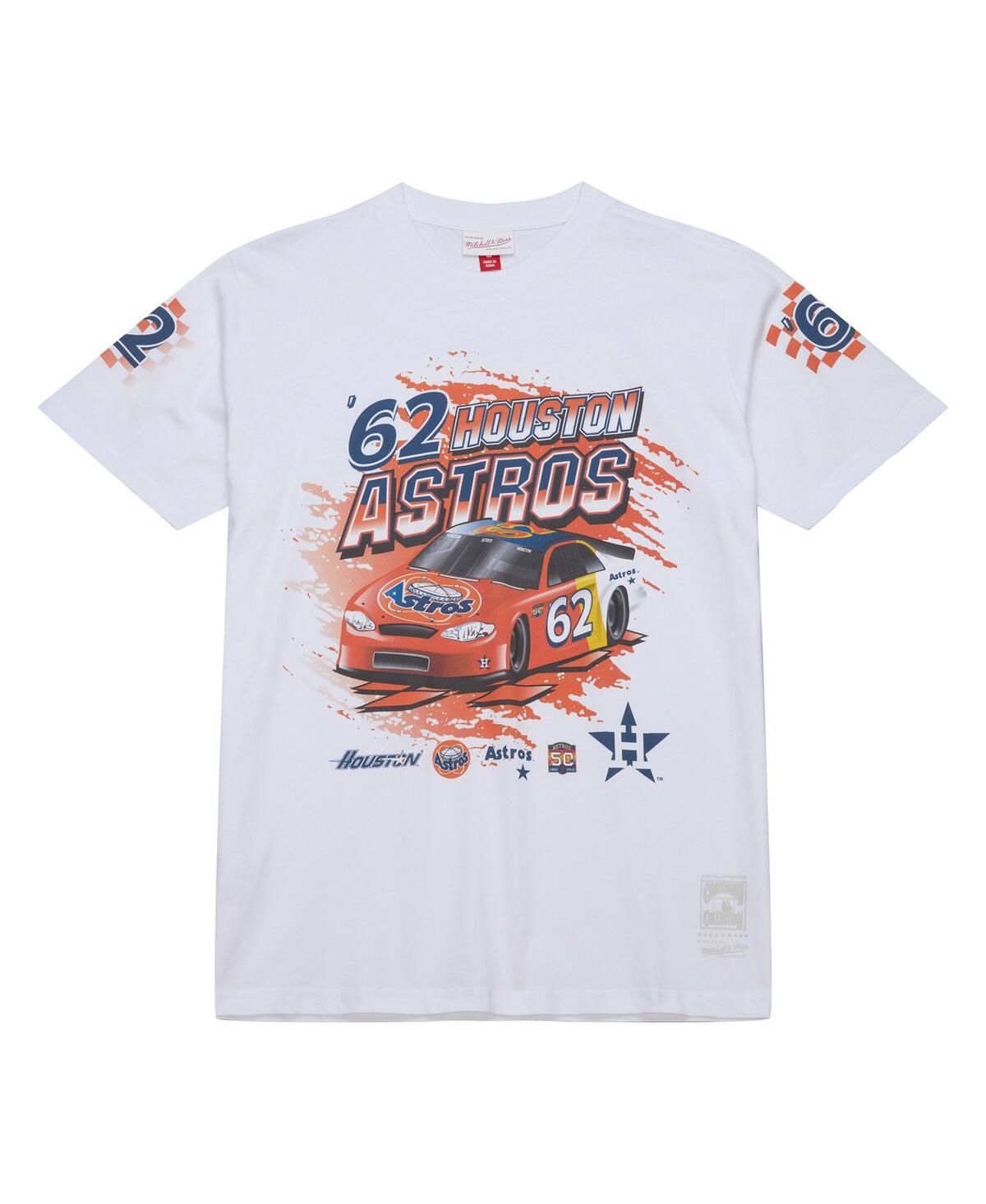 Mitchell & Ness Men's White Houston Astros Speedway Car T-shirt In Multi