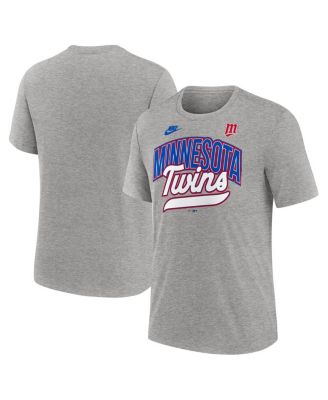 Nike - Men's Heather Gray Minnesota Twins Cooperstown Collection Retro Tri-Blend T-Shirt